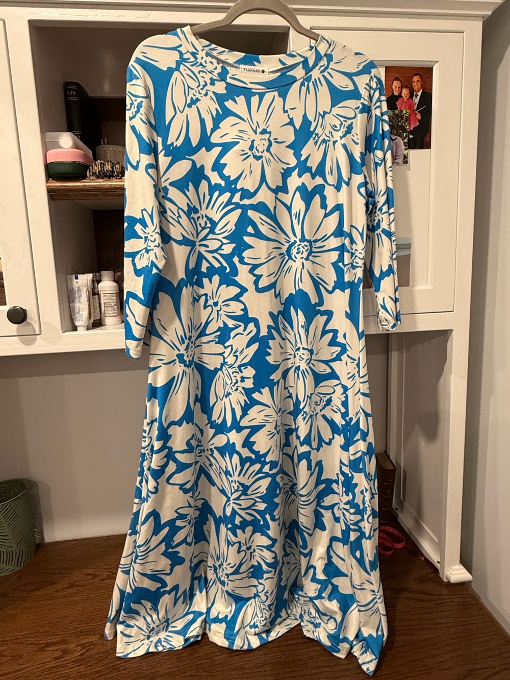 Nuggles Blue and White Dress